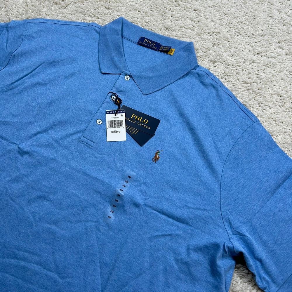 Polo Ralph Lauren Polo Shirt 3XB Big Blue Big and Tall Short Sleeve Knit New NWT